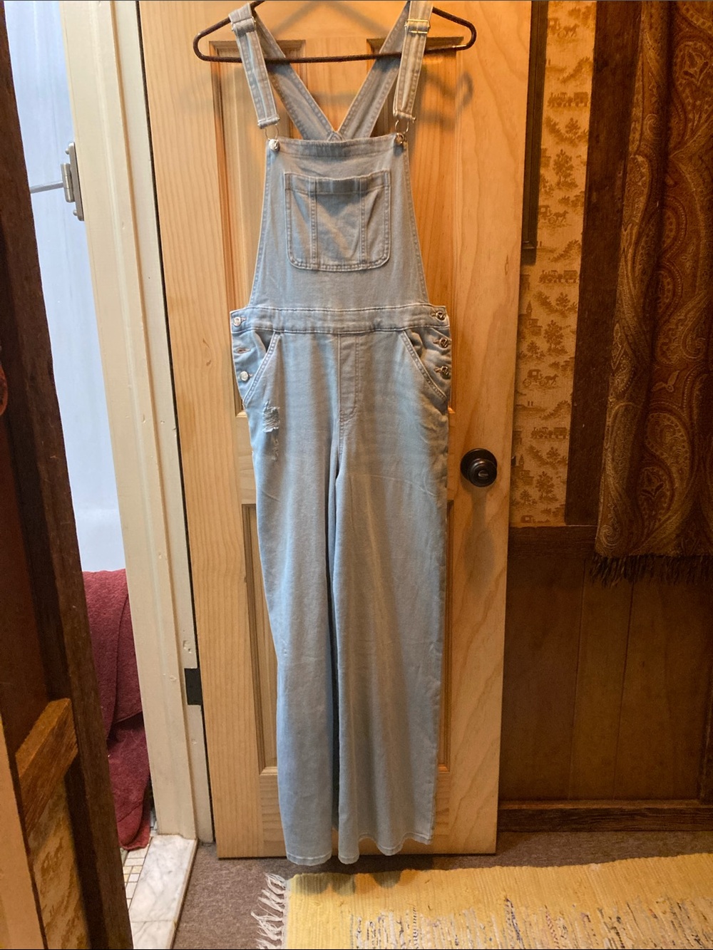 Jessica Simpson Light Blue Denim Wide-Leg Overalls